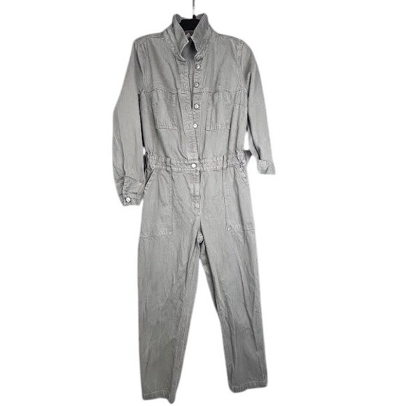 Old Navy Jumpsuit Womens Small Sage Green Long Sleeve Utility Style Casual - Picture 1 of 9